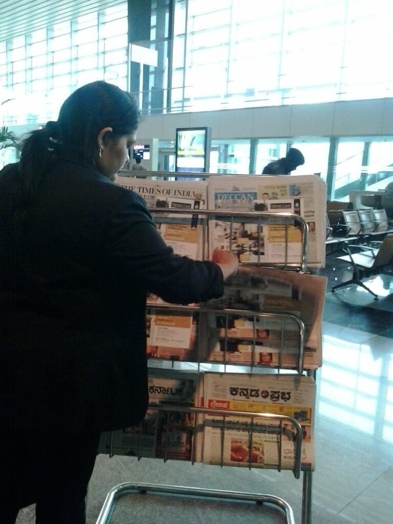 airport adertising news paper